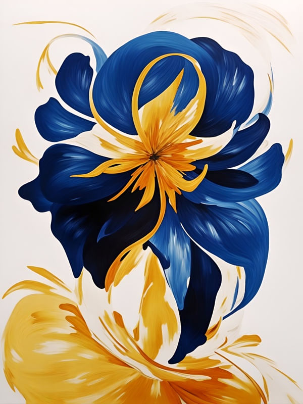 FLOR AZUL - ABSTRACT ART - 103A BY AI