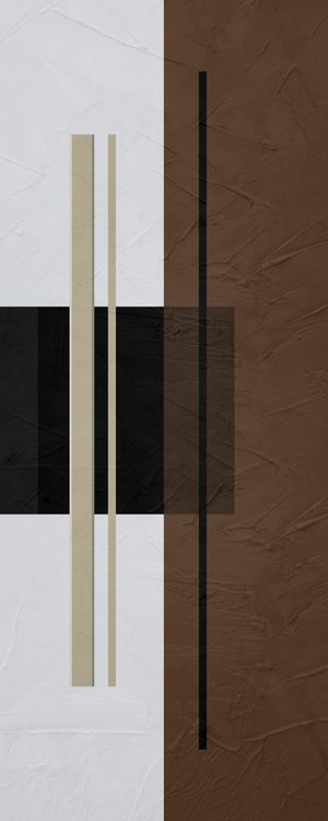 QUADRO DECORAIVO COLORIDO MARROM PRETO BEGE - ABSTRATO GEOMÉTRICO - 720A-PV