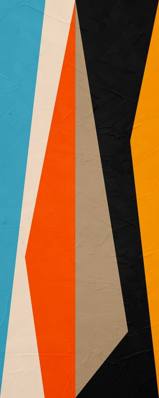 QUADRO DECORAIVO COLORIDO LARANJA PRETO AZUL - ABSTRATO GEOMÉTRICO - 744B-PV