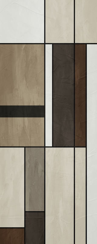 QUADRO DECORAIVO COLORIDO MARROM BEGE PRETO - ABSTRATO GEOMÉTRICO - 756A-PV