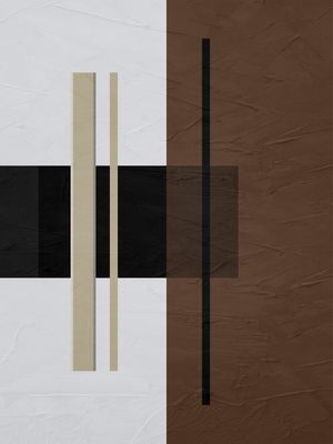 QUADRO DECORAIVO COLORIDO MARROM PRETO BEGE - ABSTRATO GEOMÉTRICO - 720A