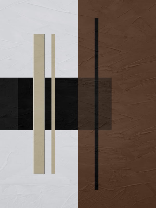 QUADRO DECORAIVO COLORIDO MARROM PRETO BEGE - ABSTRATO GEOMÉTRICO - 720A