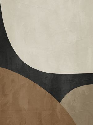 QUADRO DECORAIVO COLORIDO BEGE PRETO MARROM - ABSTRATO GEOMÉTRICO - 755A