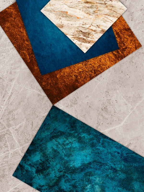 QUADRO DECORAIVO COLORIDO AZUL VERDE GRANITO - ABSTRATO GEOMÉTRICO - 425A