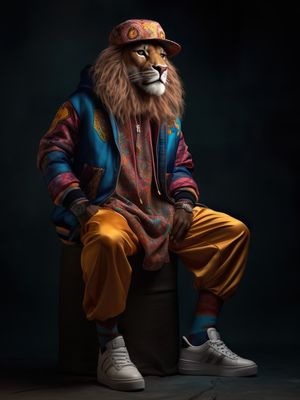 FASHIONED LION BY AI