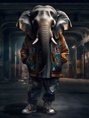FASHIONED ELEPHANT BY AI