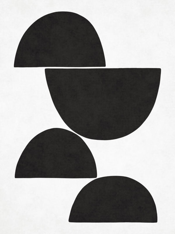 OVERLAPPED SEMICIRCLES - BLACK AND WHITE 01