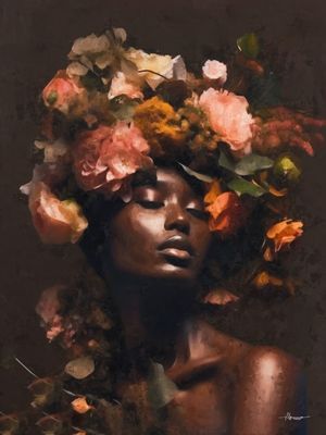 RETRATO DE MULHER COM FLORES