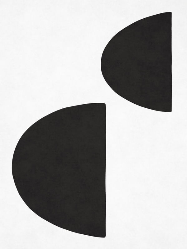 OVERLAPPED SEMICIRCLES - BLACK AND WHITE 02