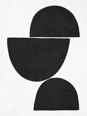 OVERLAPPED SEMICIRCLES - BLACK AND WHITE 03