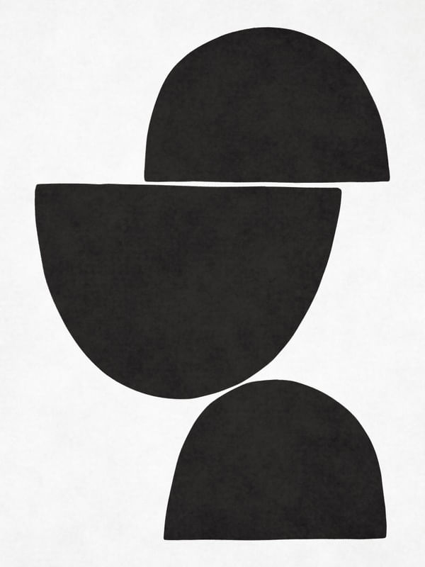 OVERLAPPED SEMICIRCLES - BLACK AND WHITE 03