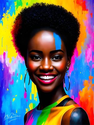 MULHER SORRINDO BY AI
