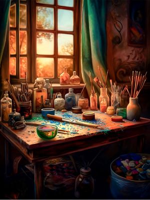 MESA DE PINTURA 02 - BY AI