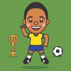 PELÉ DESENHO KAWAII