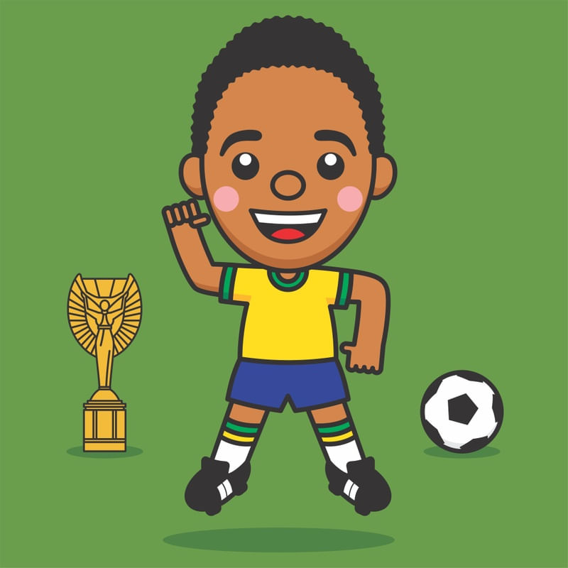 PELÉ DESENHO KAWAII