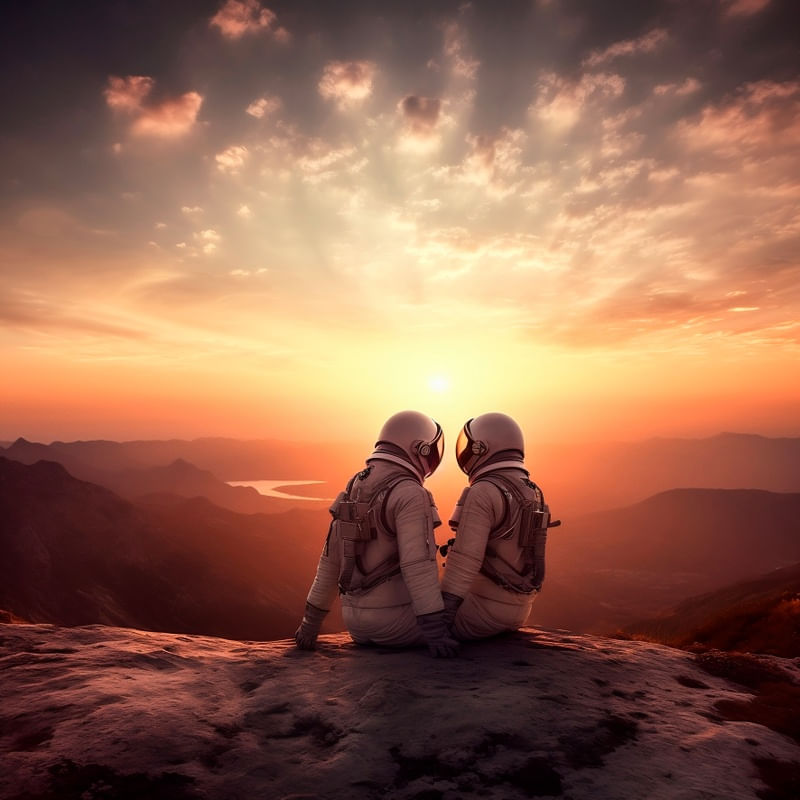 CASAL DE ASTRONAUTAS BY AI