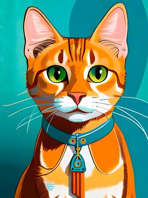 GATO DOMÉSTICO ILUSTRAÇÃO EM AGUARELA BY AI