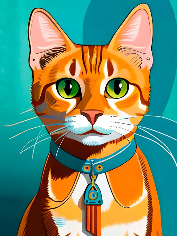 GATO DOMÉSTICO ILUSTRAÇÃO EM AGUARELA BY AI