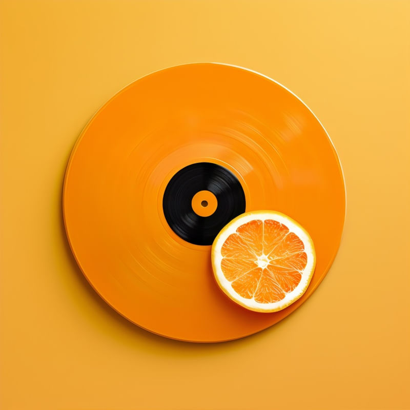O DISCO DE VINIL LARANJA BY AI