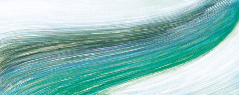 DRIFT VERDE AZUL BRANCO PANORAMICO - ABSTRATO ORGANICO ONDAS OCEANO FLUXO PINTURA