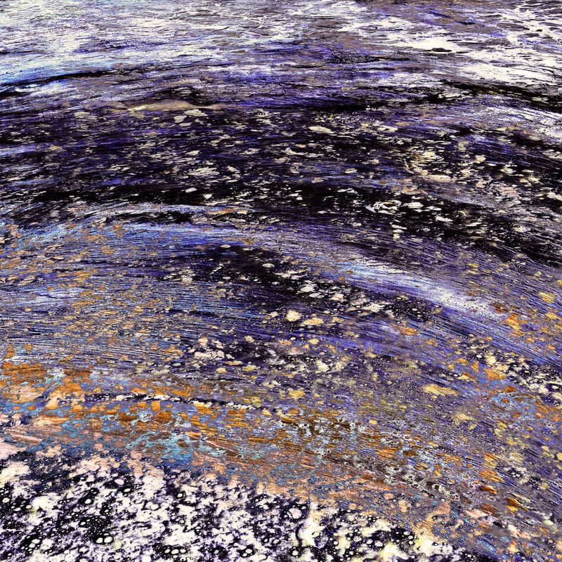 CRASH COURSE 3 TOLET ROXO LARANJA - ABSTRATO OCEANO COLORIDO MARE TEXTURIZADO PINTURA