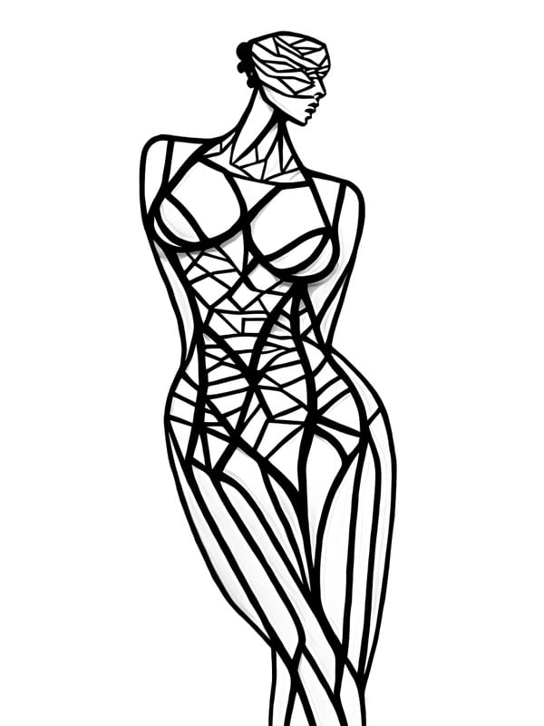 MULHER EM LINHAS - ABSTRACT LINE - 08A BY AI