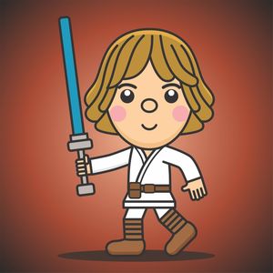 LUKE SKYWALKER DESENHO KAWAII