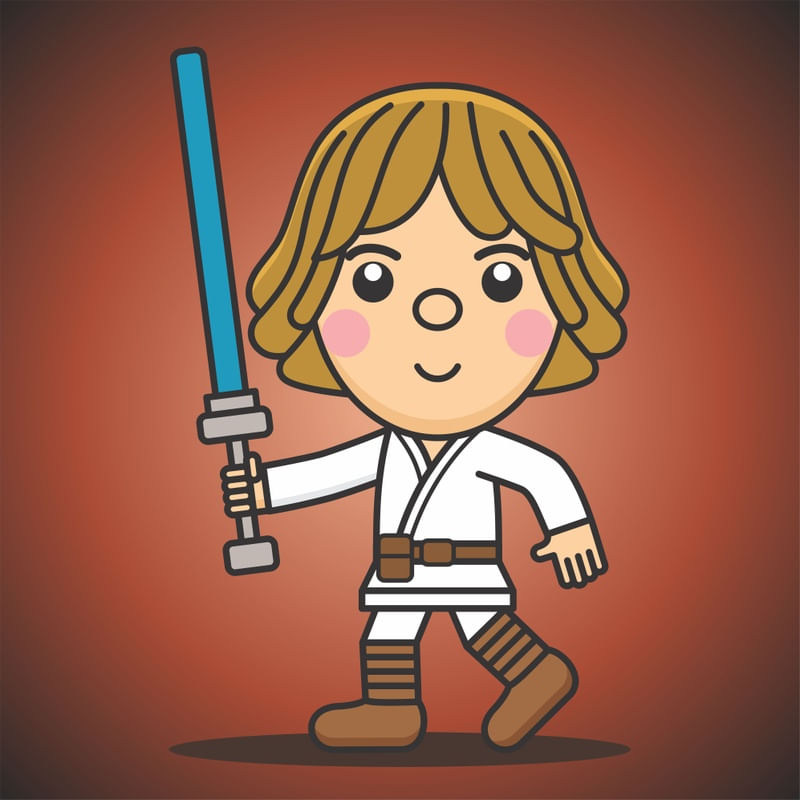 LUKE SKYWALKER DESENHO KAWAII