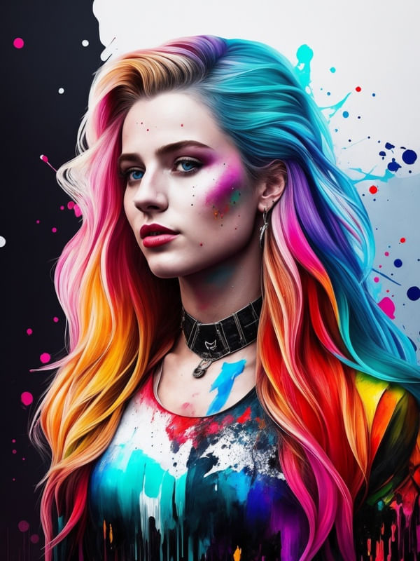 RAINBOW HAIR BY AI