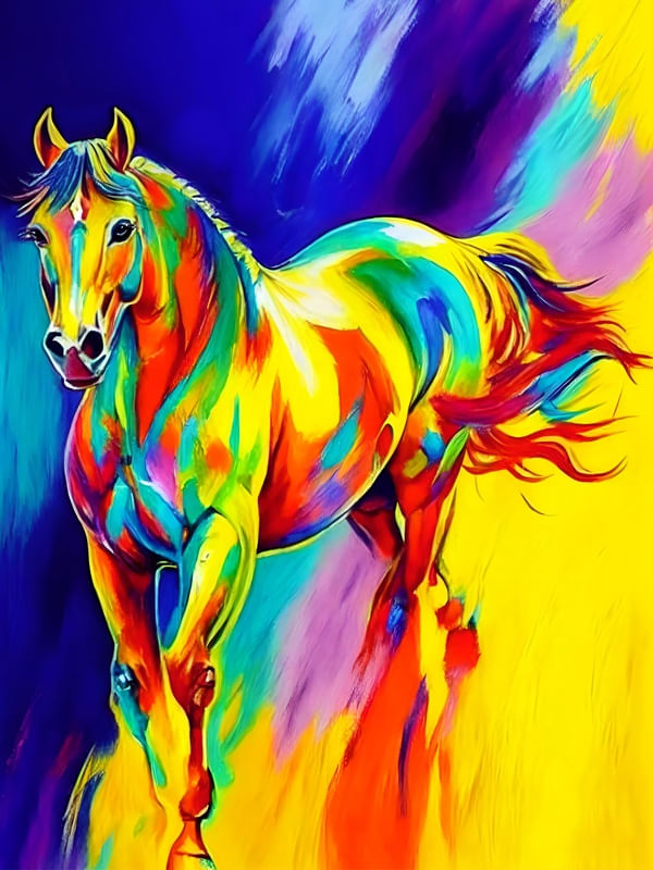CAVALO COLORIDO - ABSTRACT COLORFUL-02A2 BY AI