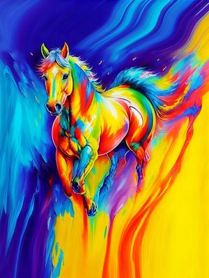 CAVALO COLORIDO - ABSTRACT COLORFUL-02B2 BY AI