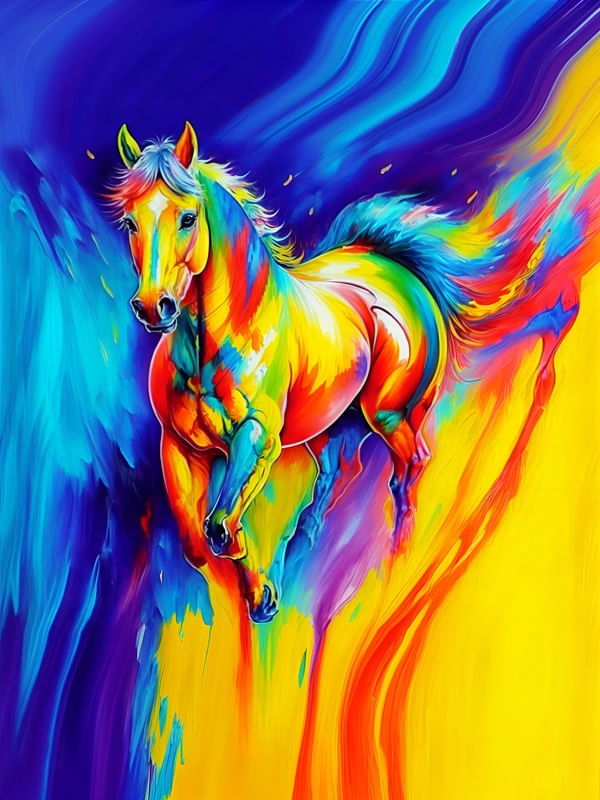 CAVALO COLORIDO - ABSTRACT COLORFUL-02B2 BY AI