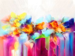 FLORES COLORIDAS - ABSTRACT COLORFUL-04A BY AI
