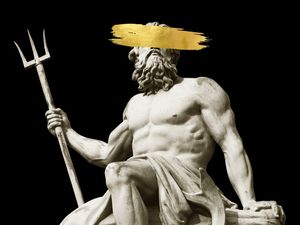 NETUNO ESTATUA GOLD PAINT