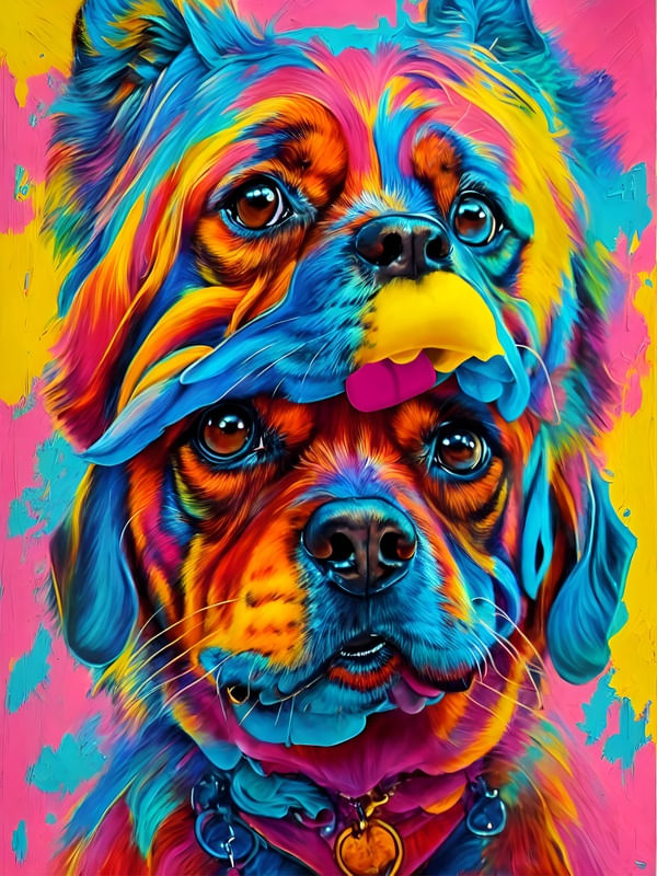 CACHORROS COLORIDOS - ABSTRACT COLORFUL-10A BY AI