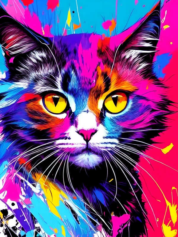 GATO COLORIDO - ABSTRACT COLORFUL-13A BY AI