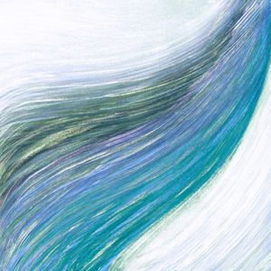 DRIFT CERCETA LAVANDA BRANCO QUADRADO - ABSTRATO ORGANICO ONDAS OCEANO FLUXO PINTURA