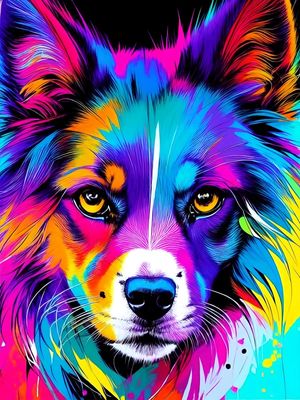 CACHORRO COLORIDO - ABSTRACT COLORFUL-17A BY AI