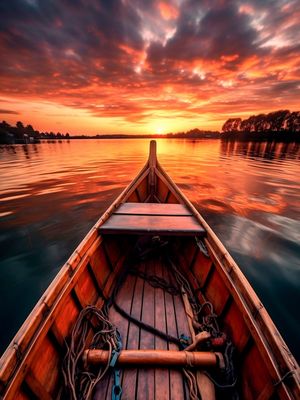 NAVEGANDO EM DIREÇÃO AO PÔR DO SOL BY AI