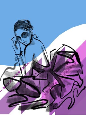 MODEL FEMALE 03 - AZUL E ROXO - POR PAULA NANI