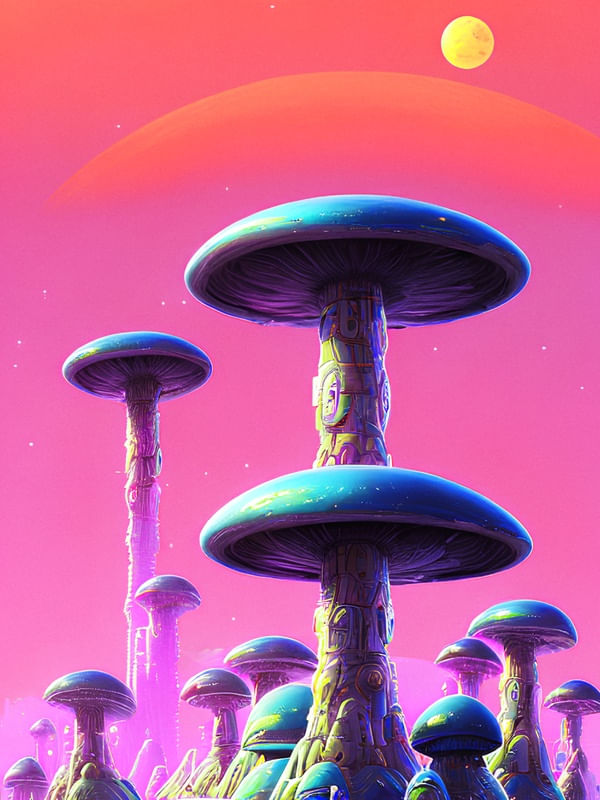 MUSHROOM CITY BY AI