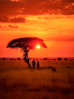 A COUPLE IN THE SAVANNA BY AI