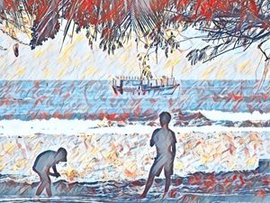 MENINOS BRINCANDO NA PRAIA II