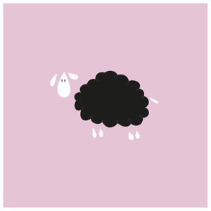 BLACK SHEEP ON PINK