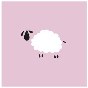 WHITE SHEEP ON PINK