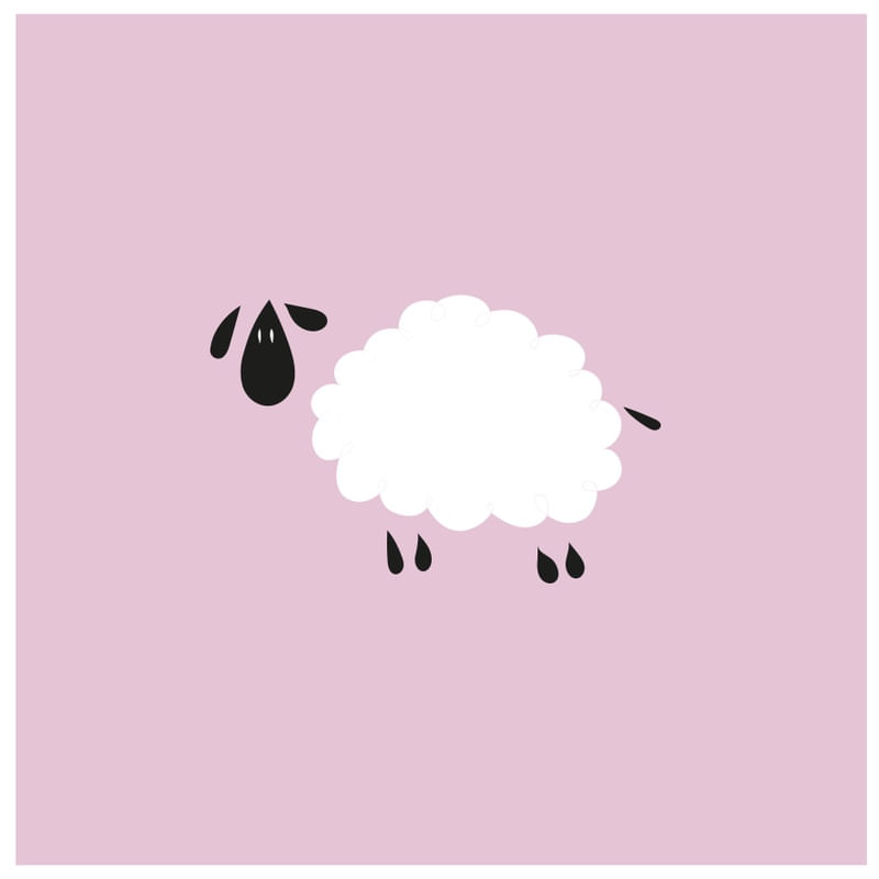 WHITE SHEEP ON PINK