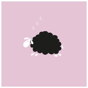 ASLEEP BLACK SHEEP ON PINK