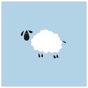 WHITE SHEEP ON BLUE