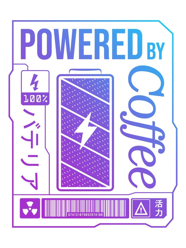 POWERED BY COFFEE - NEON LABEL