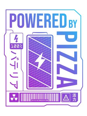POWERED BY PIZZA - NEON LABEL